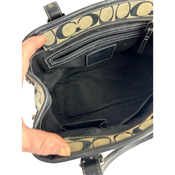 Y2K Era Coach Shoulder Bag Iconic Black and Gray Monogram Print Purse - Picture 15 of 16
